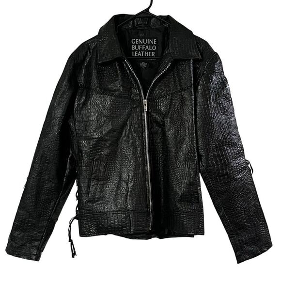 Navarre Leather Company Womens Genuine Buffalo Leather Black Jacket Size XL - Picture 15 of 15